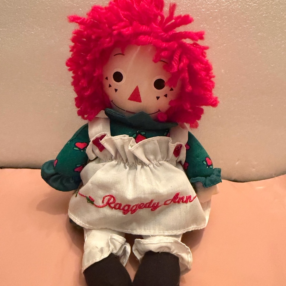 Raggedy Ann Doll with Red Hair and White Apron